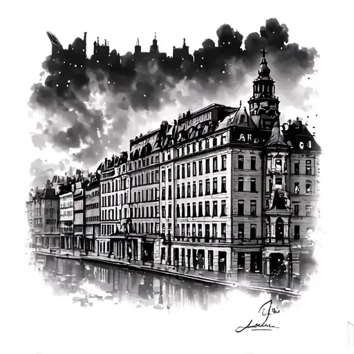 German 2 World War Panor In Front Of Stadttsilhouette Moscow And Some Bright Windows