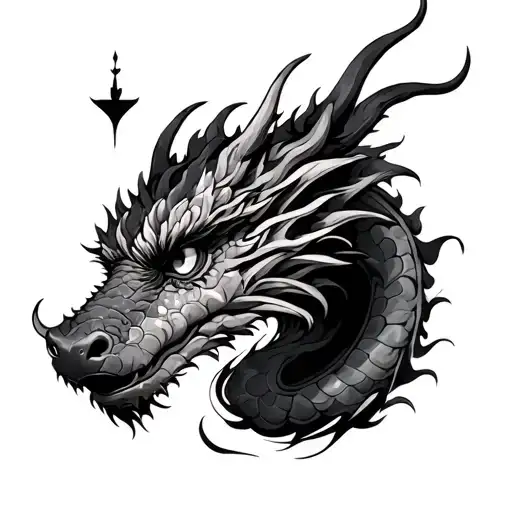 Sleeve From A Long Dragon With A Children's Face