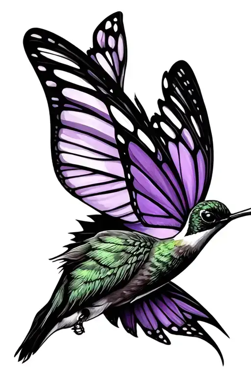 Lilac Hummingbird Butterfly