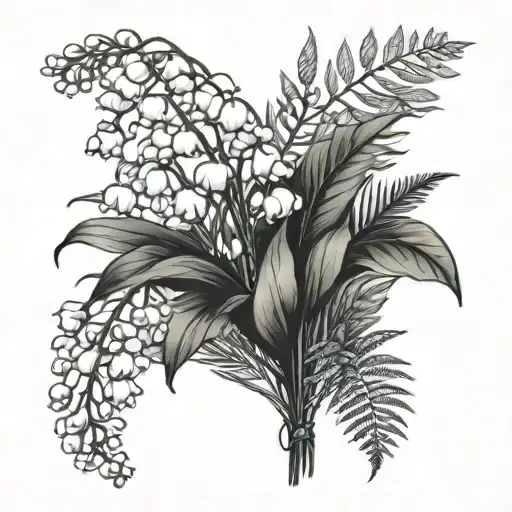 Bouquet Of Lily Of The Valley And Ferns