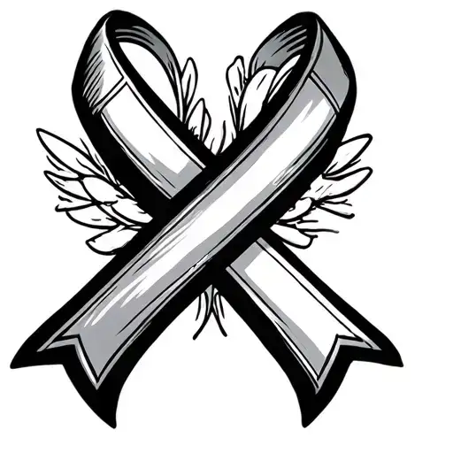 Cancer Ribbon With Cross