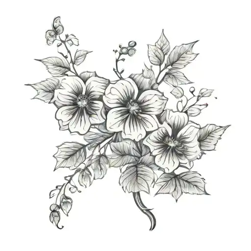 Popies And Violets Growing