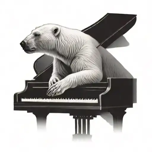 Polar Bear Playing Piano Keys Forming