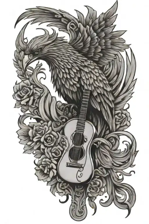 Pheonix And Guitar Neck