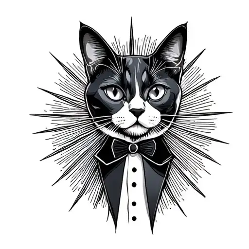 Tuxedo Cat With The Sun Rays