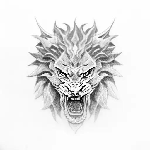 Full Dragon With Lion Head