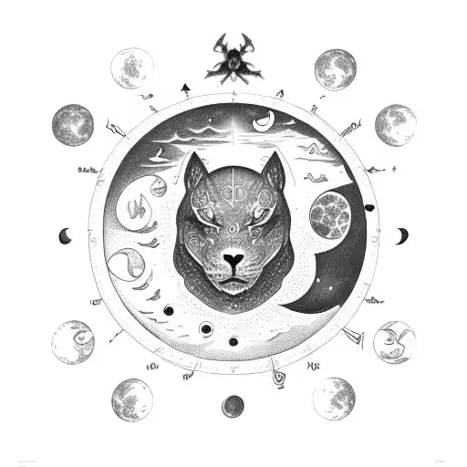 Cancer Zodiac With Moon Sky And Ocean