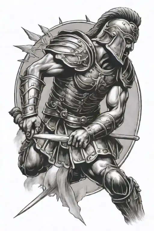 Roman Gladiator Fighting