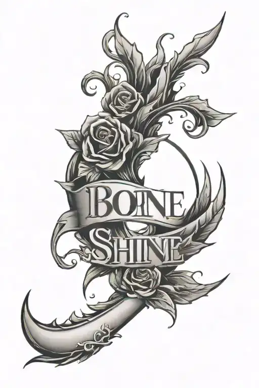Text Born To Shine In Gothic Style On The Elbow