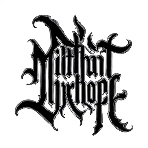 Mithanthrope Inscription In The Dark Lettering Tattoo Style