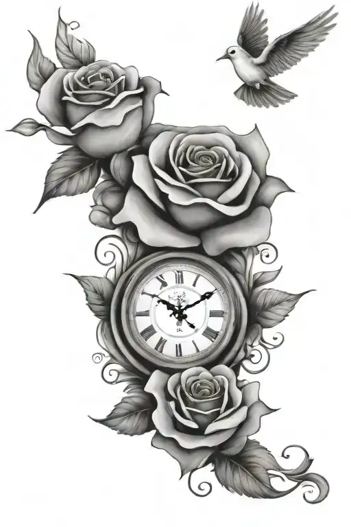 Clocks With Rose And Dove