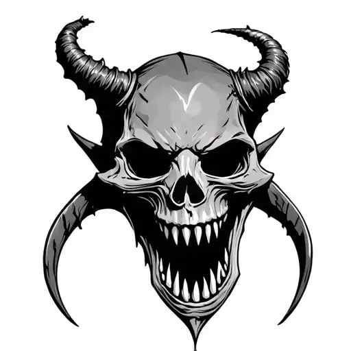 Demon Skull With Fangs