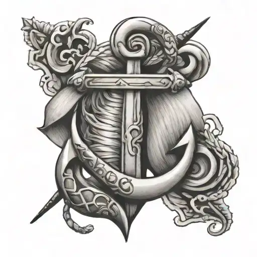 Anchor Caduceus And Half Heart