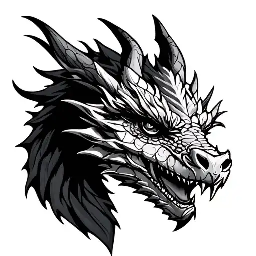 Welsh Dragon Head Looking Forward