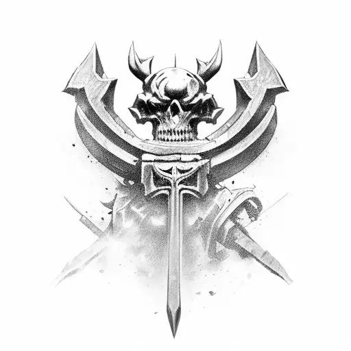 Warrior Fighting Against Undeads In A Cemetery