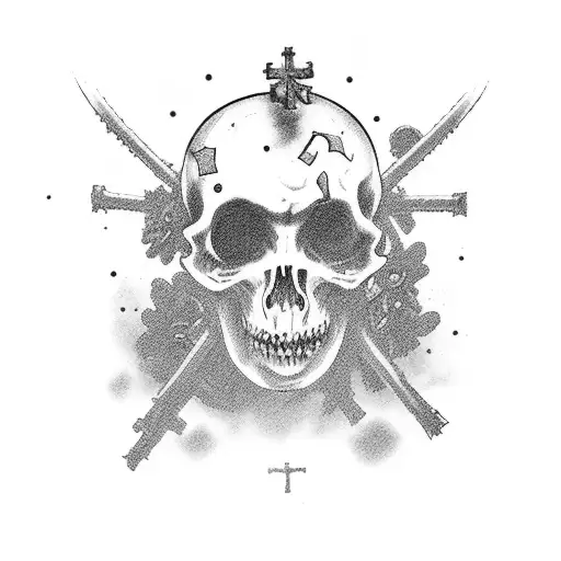 A Warrior And Zombies In A Cemetery