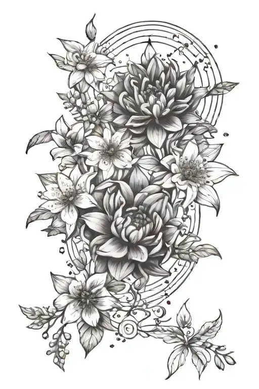 Gemini Constellation Lavender Honeysuckle Aster And Larkspur