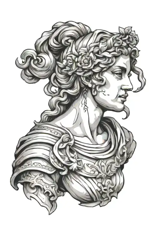 Female Greek Mythology Bust Cracked