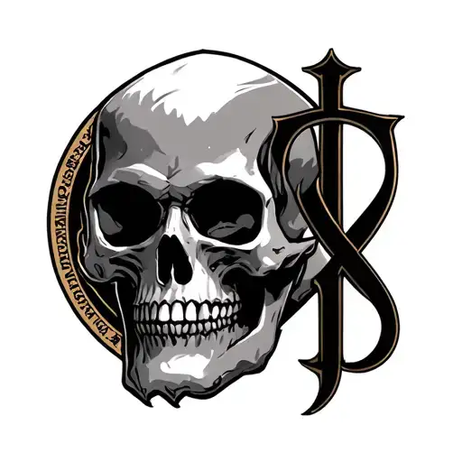 Alpha Omega Stoic Skull Christianity
