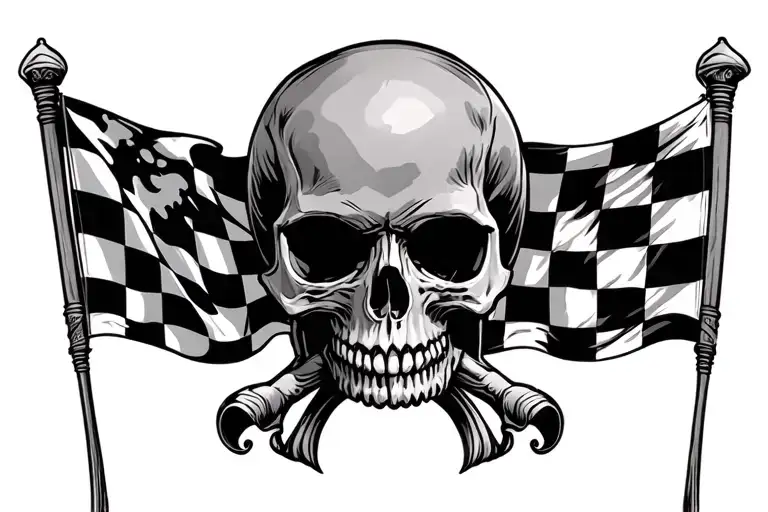 Skull Checkered Flag Inside