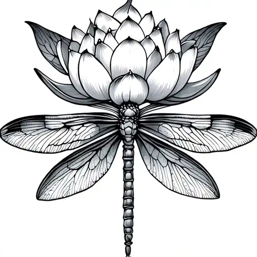 Lotus And Dragonfly