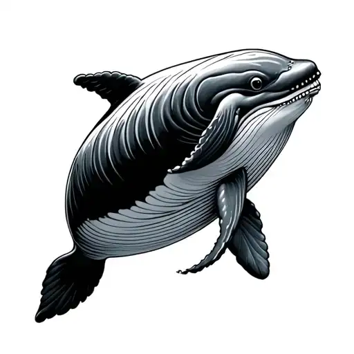 Mom And Babu Beluga Whale Swimming