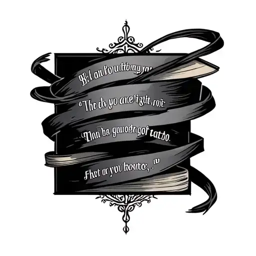 A Morally Black Book Quote Intertwined With Elegant Bondage Symbols