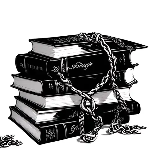 A Morally Black Book Stack Intertwined With Elegant Bondage And Dark Romance Objects