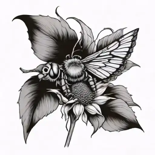 Sunflower Robin Honey Bee