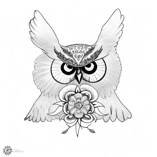 Owl With Flowers And The Frisian Flag