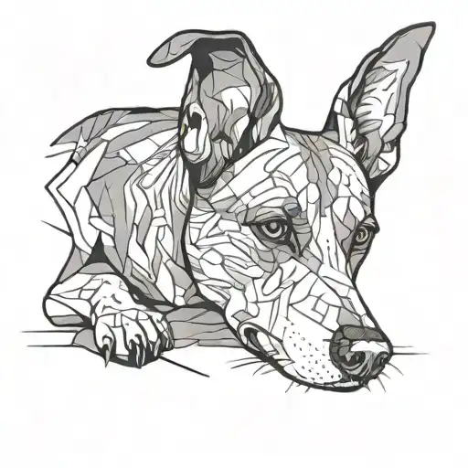 Abstract Dog Lying Down