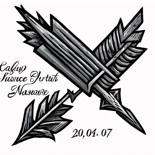 Arrow With Name And Birth Date