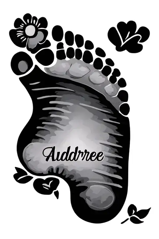 Baby Footprint And Name Audree
