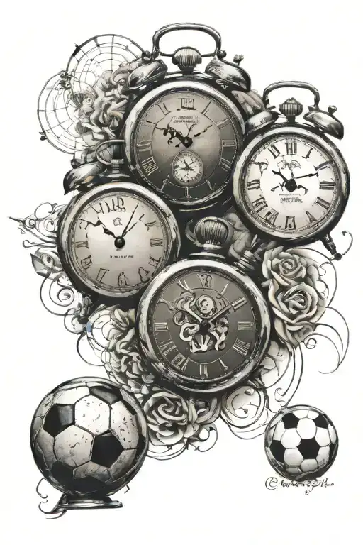 Three Old Clocks With Three Different Names Incorporating Wit A Soccer Ball Included