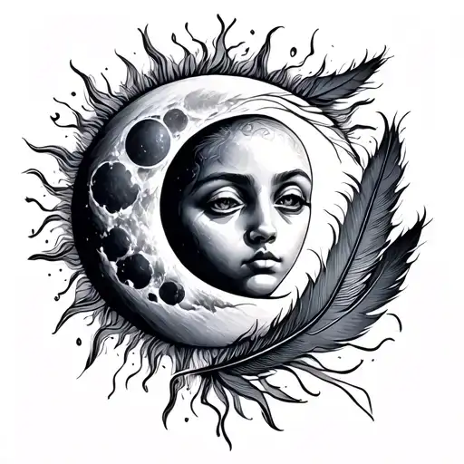 Moon And Sun And Feathers