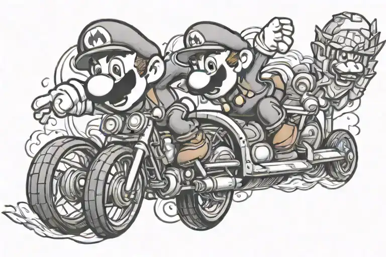Super Mario Riding On Luigy