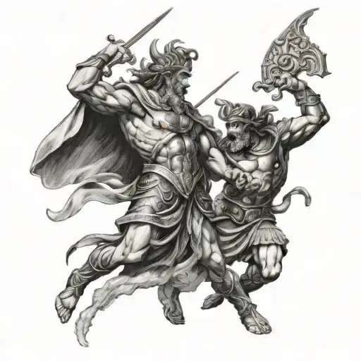 Roman Gods Battling