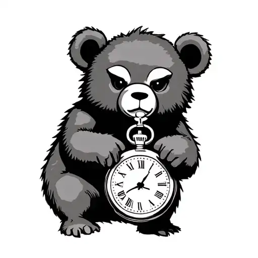 Evil Me To You Bear Holding A Pocket Watch