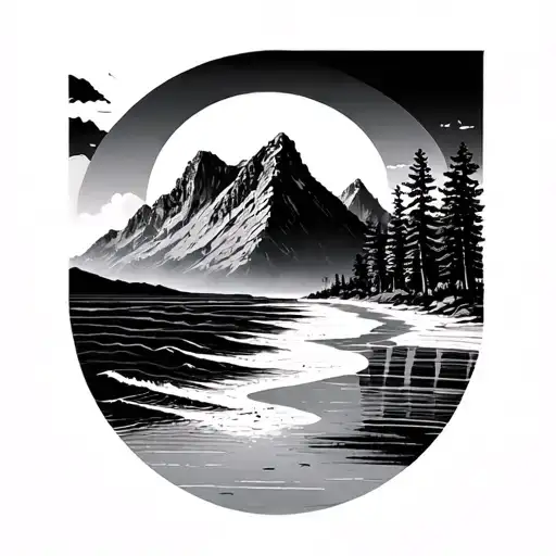 Mountain And Beach Minimalist