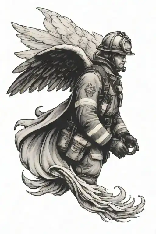 Firefighter With Wings