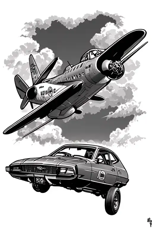 Ford Maverick And Airplane