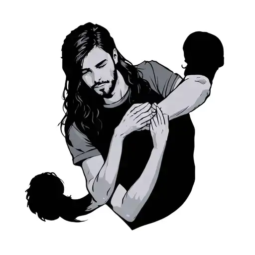 Girl Dad Holding Hands