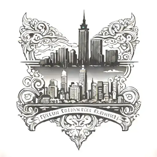 Design A Tattoo Featuring The Skyline Of Rotterdam With A Ceo Crown On Top