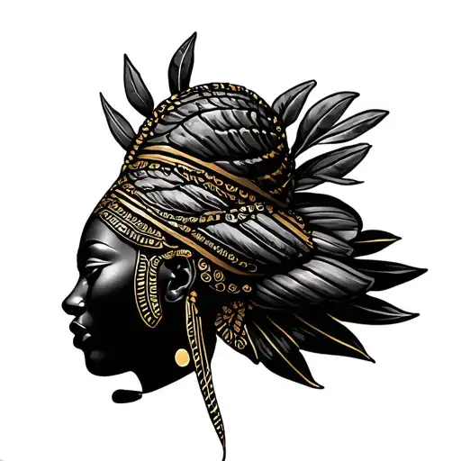 African River Goddess Cowrie Shells Gold Pulses