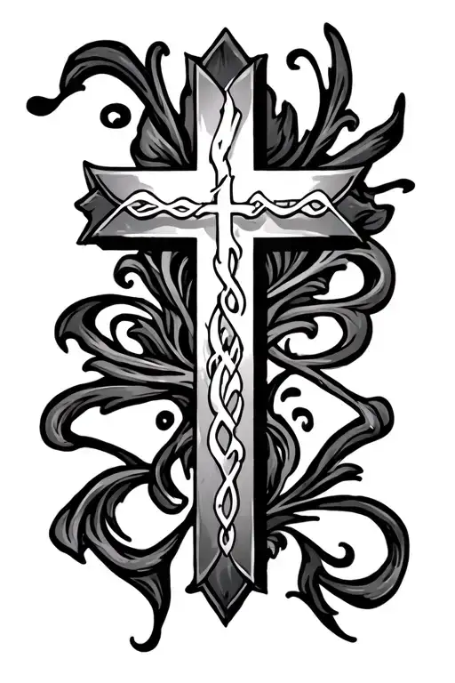 Christian Cross Made Out Of The Name ''Bettina'' And ''Stang''