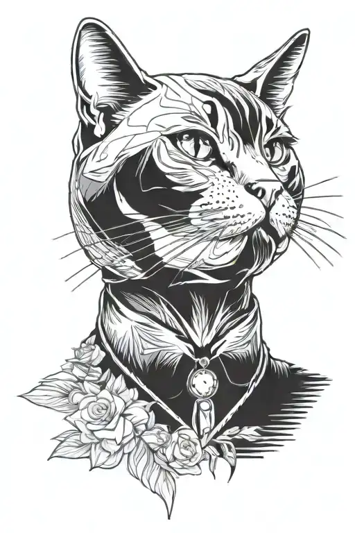 Cat Head On Body With Clothes Standing