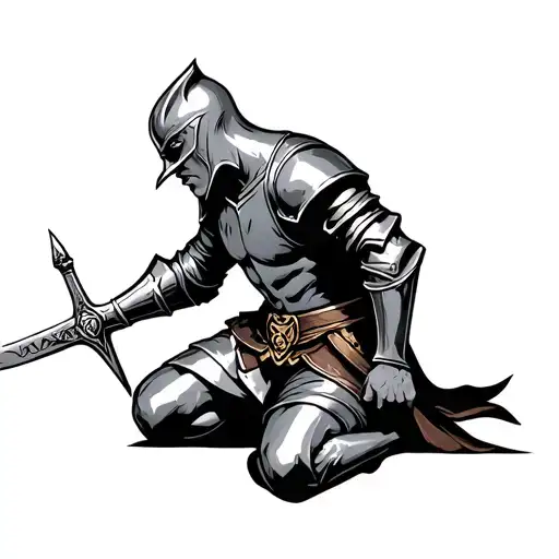 Kneeling Knight With Sword
