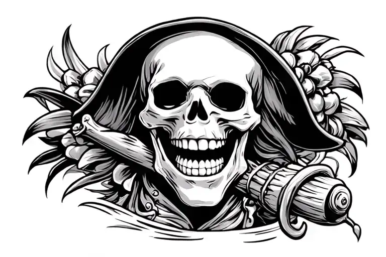 Skeleton Pirate Laughing