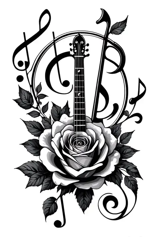 Music Symbols And Roses