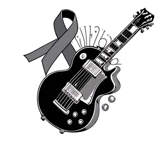 Les Paul Guitar With Awareness Ribbon